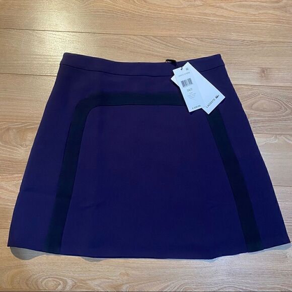 NWT Lacoste Purple & Black Color A-line Skirt - Picture 1 of 6